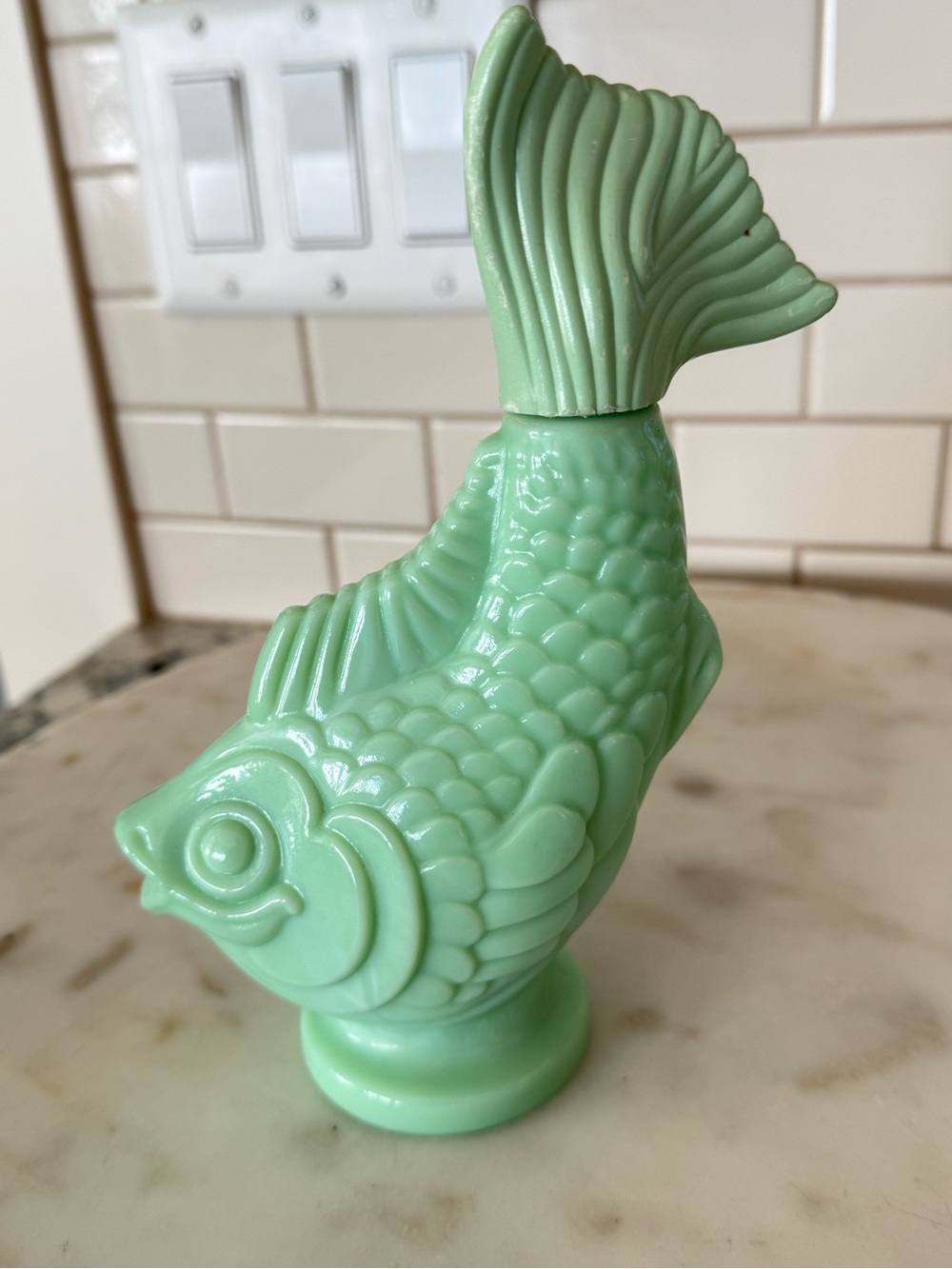 Avon Mint Green Ceramic Fish Figurine Decorative Accent
